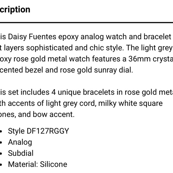 Daisy Fuentes Rose Gold Watch and Bangle Bracelet Set - Picture 6 of 6